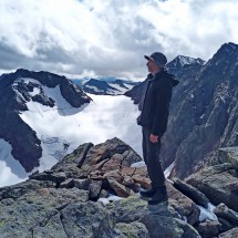 Our friend Rupert on top of 3174 meters high Schneespitze